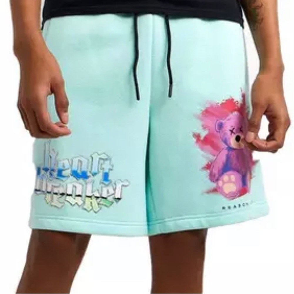 Rhinestone Embroidered Heartbreaker Fleece Shorte